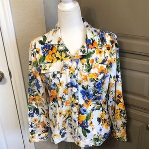 Norm Thompson floral denim jacket